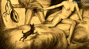 vintage erotic cartoon illustration