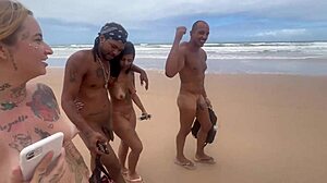 African Gay Nudist Amateurs Explore Fetish On Beach