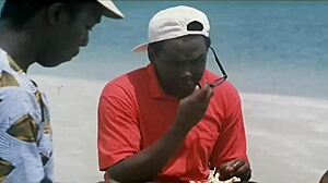 Kitu Gidwani without a shirt in a French film called Black