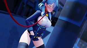 3D animated anime sex with a cute girl in doggy style