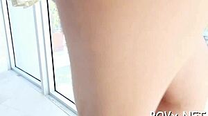 stunning teen nymph gives blowjob and craves rough pov sex