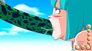 Asian MILF Bulma gets monster cock in her ass
