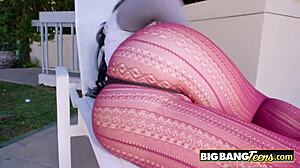 i'm obsessed, curvy teen in red stockings drilled by hard cock