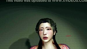 3D Cute Asian Cosplay Slut Sucking Big Dick Hard