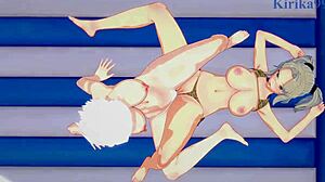3D animated lesbian and futanari action in Senran Kagura
