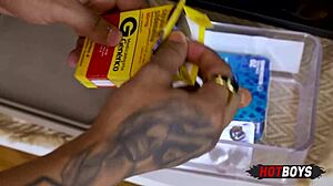 Watch the teen suck that huge cock and get assfucked!