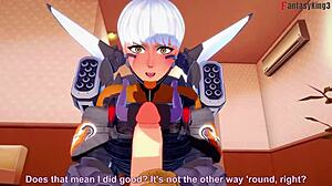 Valkyrie gives blowjob in POV