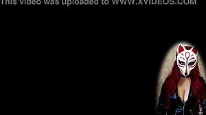 Kate in stockings and cosplay as a maid in a glamour game.