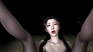 3D Cute Asian Cosplay Slut Sucking Big Dick Hard