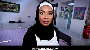 pervmuslim hot muslim teen in hijab eager to bang at work!