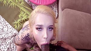 bimbo bambi tranny getting her booty stuffed with a fat bbc 😍