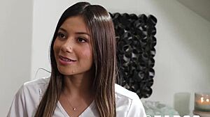 Blonde GF Sucks BF During Anal Threesome