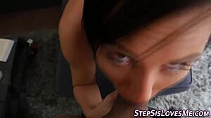 hot teen sucks cock in pov amateur scene, wanna see her finger herself?