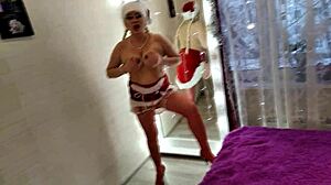 Hey, watch AimeeParadise in Snow Maiden costume! How does she handle both holes so well?