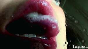 Sophia D's Tongue Spitting Fetish Scene