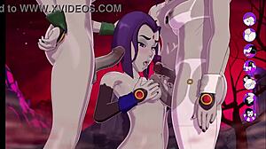 Raven self-pleasure in futanari version