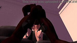 Interracial passion ignites on a fiery redhead's sofa