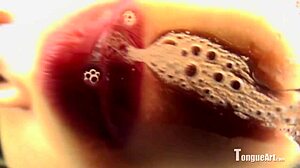 Sophia D's Tongue Spitting Fetish Scene