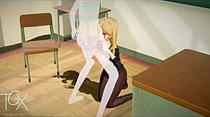 i fuck marin in anime hentai game with blowjob and anal