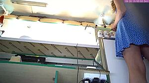 Sexy Blonde Upskirt At Work Part 17