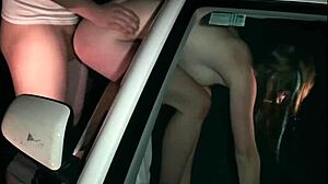 alexis crystal sticks ass through car window for public fucking