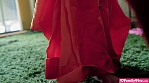 Scared teen stepsisters pranked by stepbro with monster cock blowjob! Halloween taboo sex explodes.