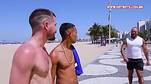 Young Cariocas drill the Russian tourist's tight backside hard