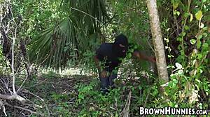 Exotic Maya Bijou overjoyed by outdoor BBC insertion!