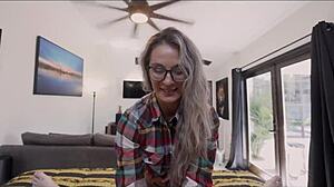 Mandy Rhea rides cowgirl with big tits and deepthroat