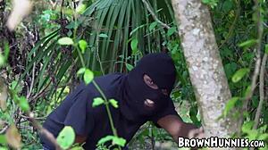 Exotic Maya Bijou overjoyed by outdoor BBC insertion!