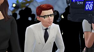 dexter sees everyone naked with x-ray glasses in sims 4
