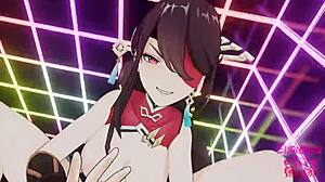 beidou unmasked rides hard, squirting like a bitch in action