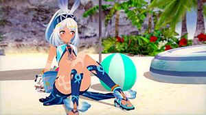 sunshine mualani from genshin impact in wild 3d cartoon