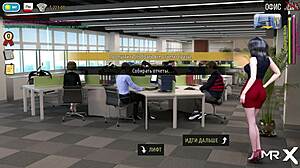 In this 3D anime game, she spreads her legs and shows her pussy.