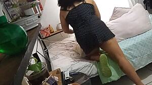 Milf Madurita Cleaning Her Room Secretly