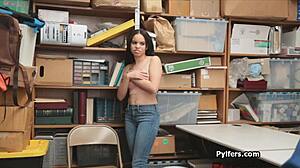 teen latina thief blows after getting caught!