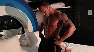 i found the door open and helped this blindfolded guy in the room