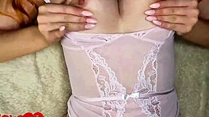 hot babe masturbates before bed closeup