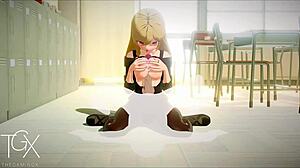 i fuck marin in anime hentai game with blowjob and anal