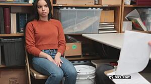 teen latina thief blows after getting caught!