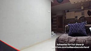 Yoga babe with bubble butt squirts on dildo orgasm