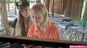 Scared teen stepsisters pranked by stepbro with monster cock blowjob! Halloween taboo sex explodes.