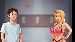 Summertime Saga Beach Bang with Reverse Gangbang Action! 🏖️