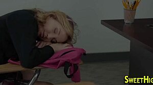 Teen Coed in Uniform Takes Hard Face Fucking