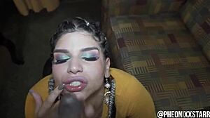 Blow Job Queen Gives Freak Mob Media Devils Throat Until He Cums On Her Face!