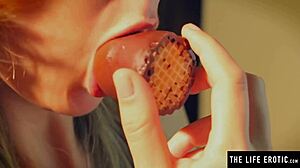 Hot Sexy Girl Smears Cream On Big Tits And Hairy Pussy