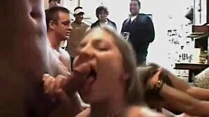 Party with 2 blonde sluts foursome sex show