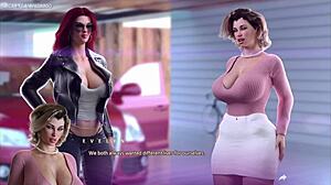 stepmom stuck in shower, pervert jerks off to her huge ass in 3d hentai