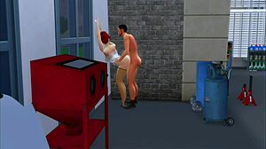 in the car service, the boss says, 'ready for fat fucking in heels?' while pounding the customer