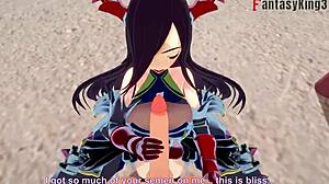 Friedrich der Große performs oral and sex in Azur Lane fantasy